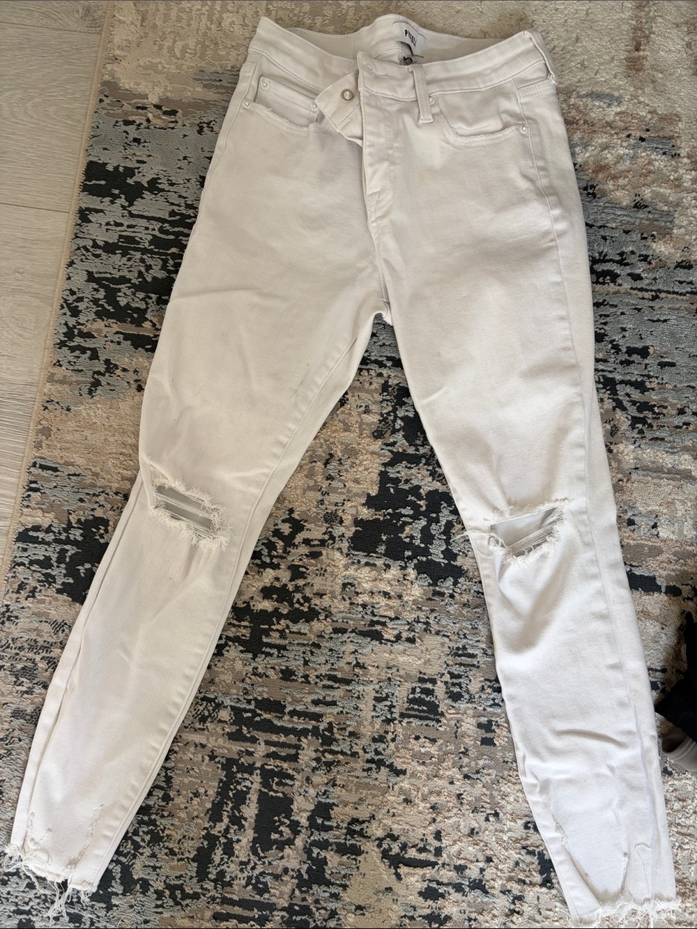 Pistola White Distressed Slim Jeans